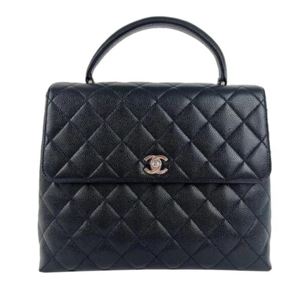 Chanel Caviar Leather Top Handle Flap Bag with SHW in Black - Picture 13 of 13